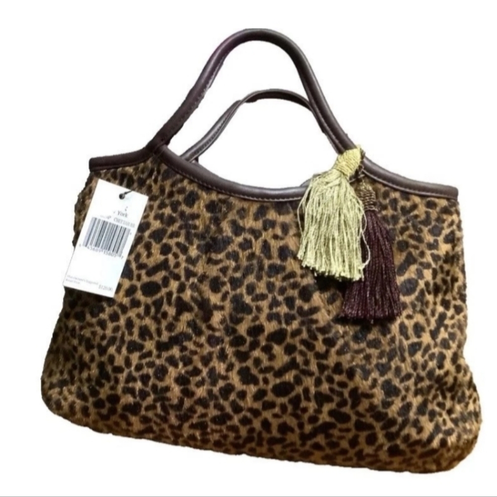 🐆 Maxx New York Leopard Print Faux Fur Handbag – Good Condition